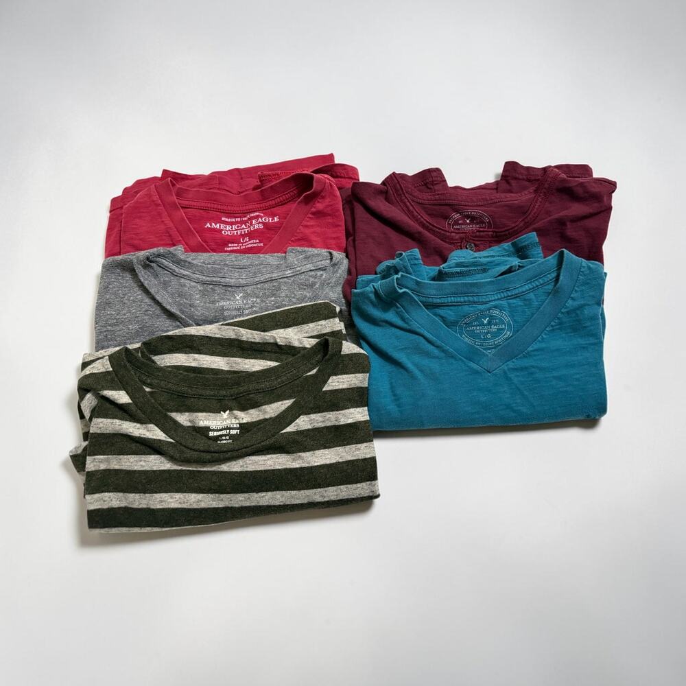 Bundle of American Eagle Mens Short Sleeved Tshirts - Size Large - Qty 5